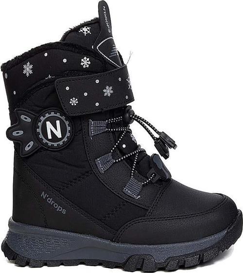 Nds Cırtlı Siyah Füme Kız Çocuk Kar Botu Ayakkabı