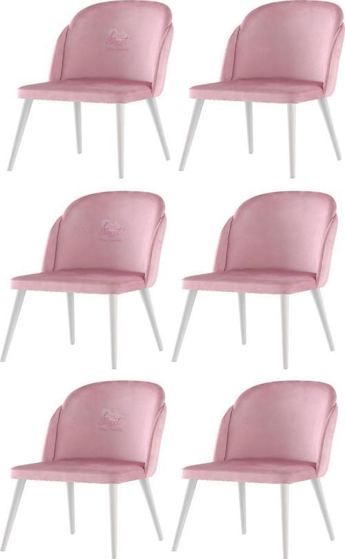 6 Adet Limon Sandalye Ahşap Beyaz Sandalye Mutfak Salon Yemek Odası Sandalyesi