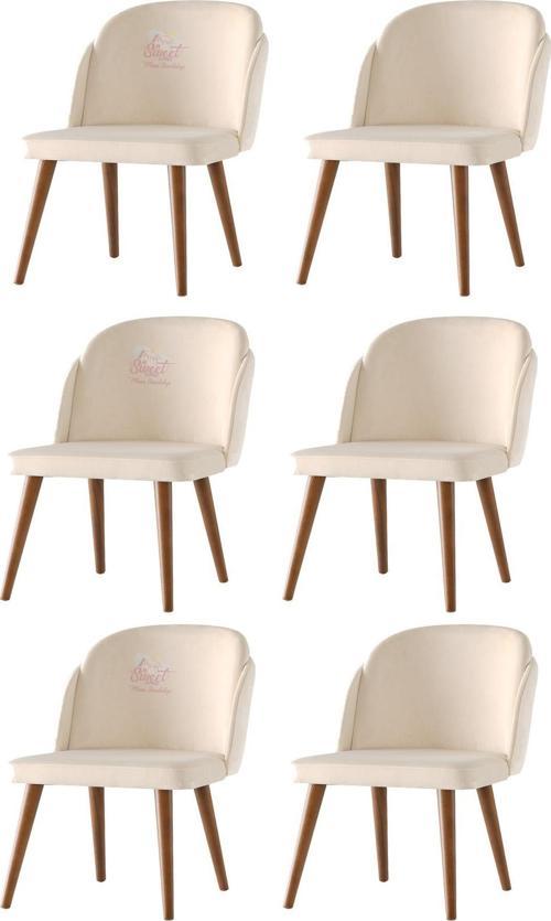 6 Adet Limon Sandalye Ahşap Ceviz Sandalye Mutfak Salon Yemek Odası Sandalyesi