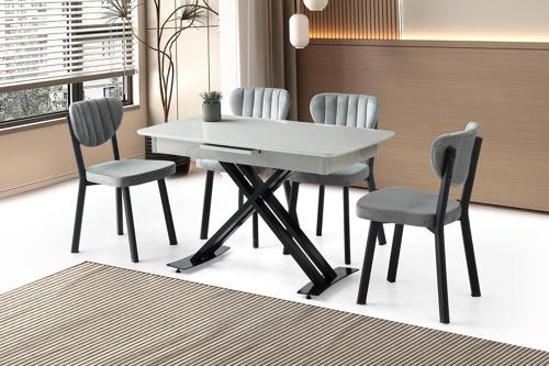 Milano Açılır Mdf X Ayak Masa 4 Adet Esinti Sandalye Takım