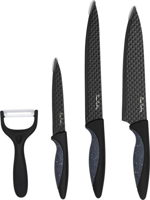 Pluto Çelik - Krom 4 Parça Bıçak Seti Siyah