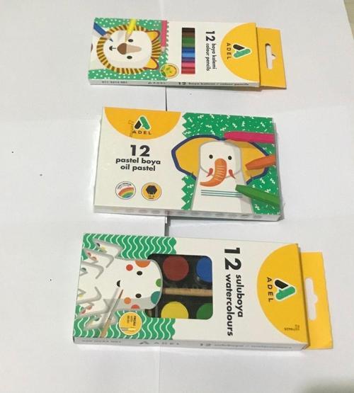 3lü Set Kuru Boya Sulu Boya Pastel Boya