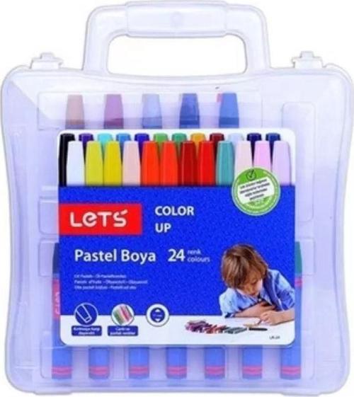 24 Renk Pastel Boya Plastik Çantalı