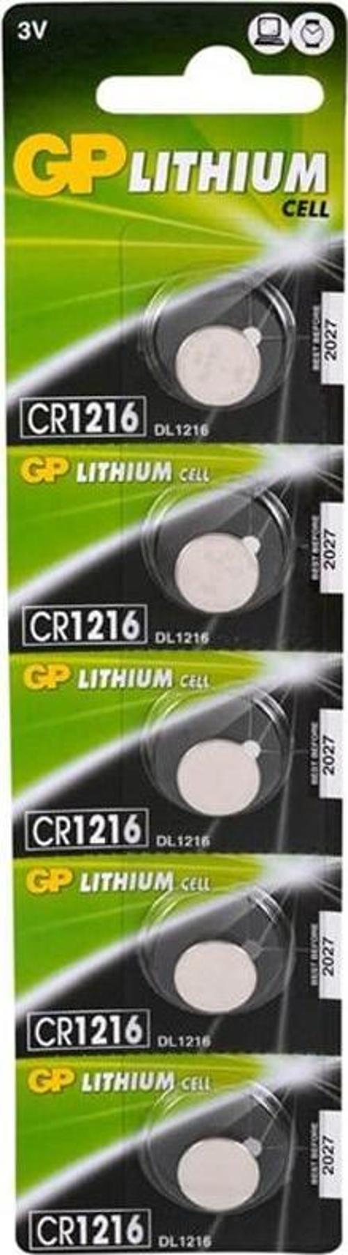 GP CR1216 3 Volt Lityum Pil 5 li Paket