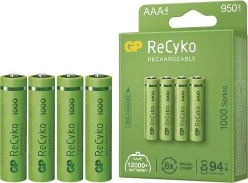Gp Recyko 950 mAh AAA 4'lü Şarjlı İnce Kalem Pil GP100AAAHCE-2EB4 GPRHC103E001