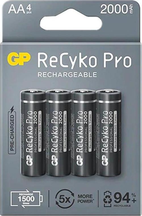 Gp Recyko Pro AA 2000 Mah Şarjlı 4'lü Pil