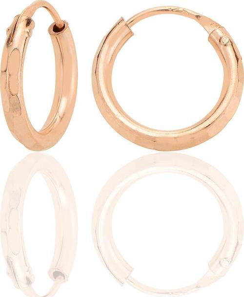 Gümüş rose lazer kesimli 14 mm halka küpe [barcode]