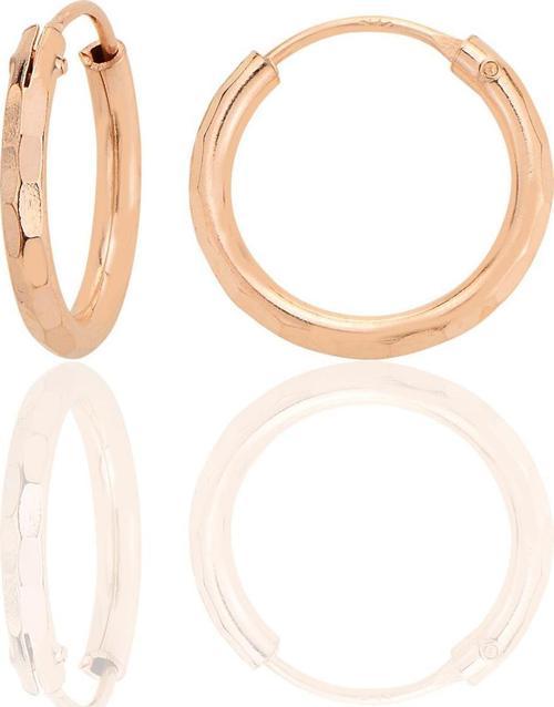 Gümüş rose lazer kesimli 16 mm halka küpe [barcode]