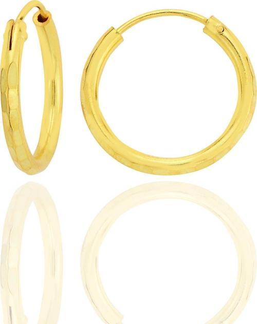 Gümüş altın yaldızlı lazer kesimli 18 mm halka küpe [barcode]