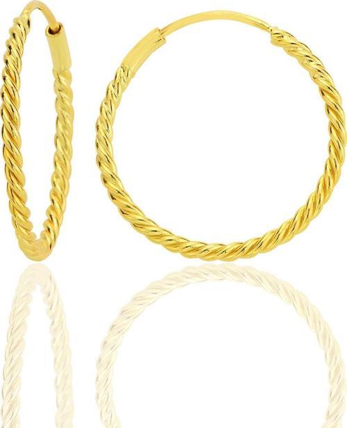Gümüş altın yaldızlı 20 mm sık burgu halka küpe [barcode]