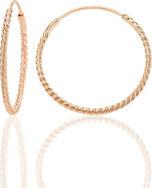 Gümüş rose 26 mm sık burgu halka küpe [barcode]
