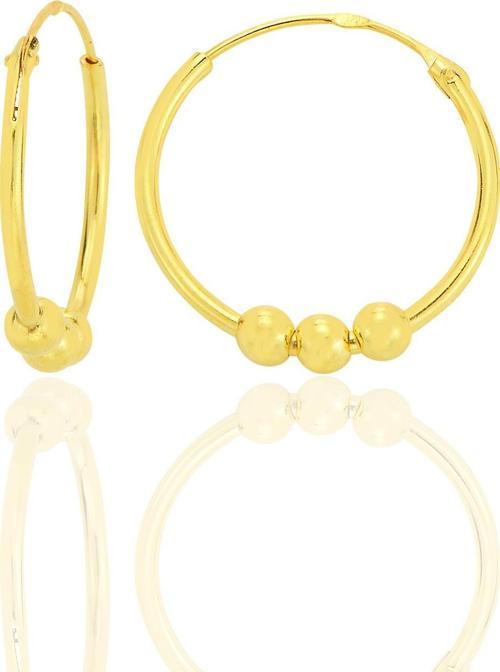 Gümüş altın yaldızlı 18 mm italyan toplu halka küpe  [barcode]