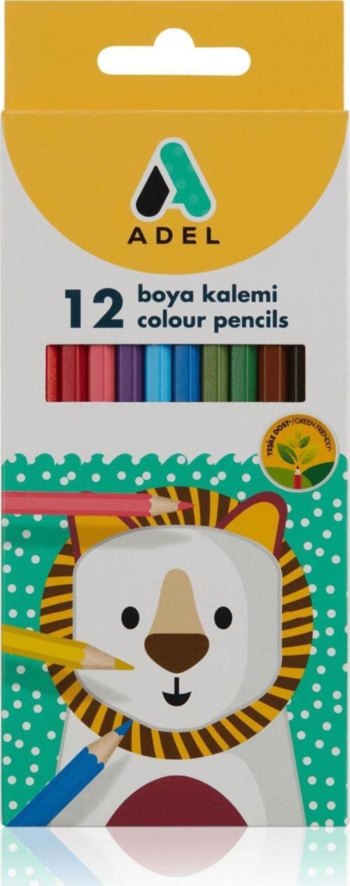 Adel 12 Renk Kuru Boya Kalemi