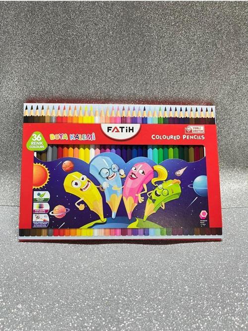 Teknik Kırtasiye Fatih 36 Renk Karton Kutu Boya Kalemi Kuru Boya