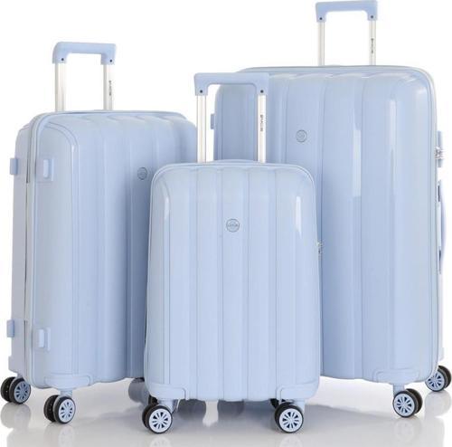 3lü Set Kırılmaz Silikon Seyahat Valizi Bavulu V305 Bebe Mavi