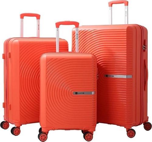 3lü Set Kırılmaz Silikon Seyahat Valizi Bavulu V374 Mercan