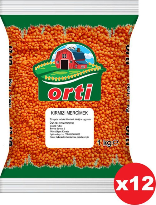 Kırmızı Mercimek 1 Kg. X 12 Adet