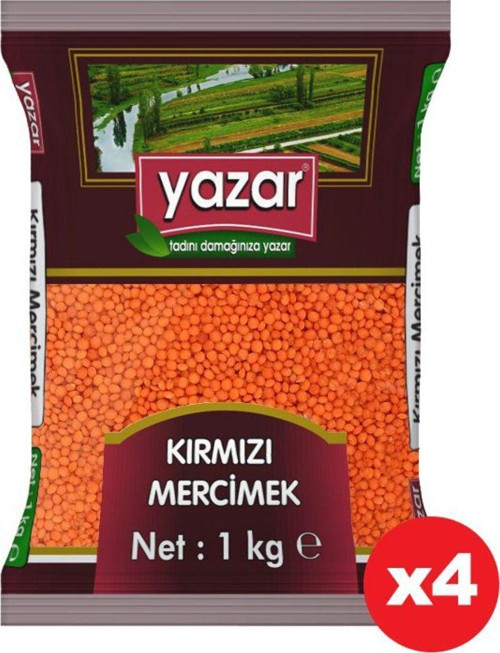 Yerli Kırmızı Mercimek 1 Kg. X 4 Adet