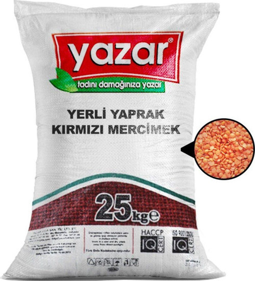 Yerli Yaprak Kırmızı Mercimek 25 Kg.