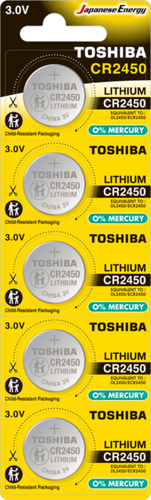 TOSHIBA CR 2450 LITHIUM 5Lİ PİL TdrTr