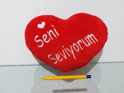 Seni Seviyorum Yazılı Peluş Kalp 25cm