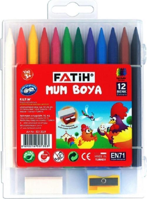12'li Mum Boya Silgi ve Kalemtıraş Hediyeli