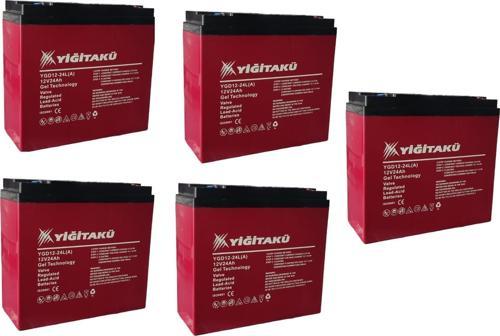 24Ah 12V Akü 2025 Üretim 5'li SET