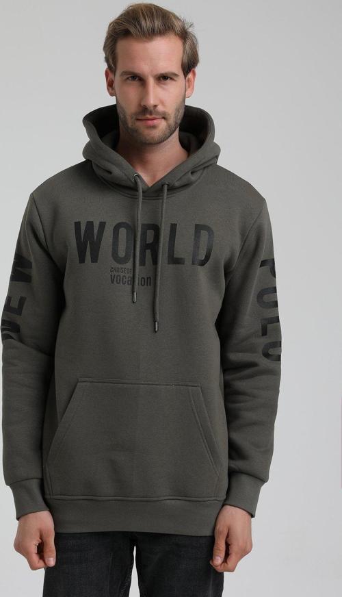 Kapüşonlu Haki Slim Fit Hoodie 22FWM64035