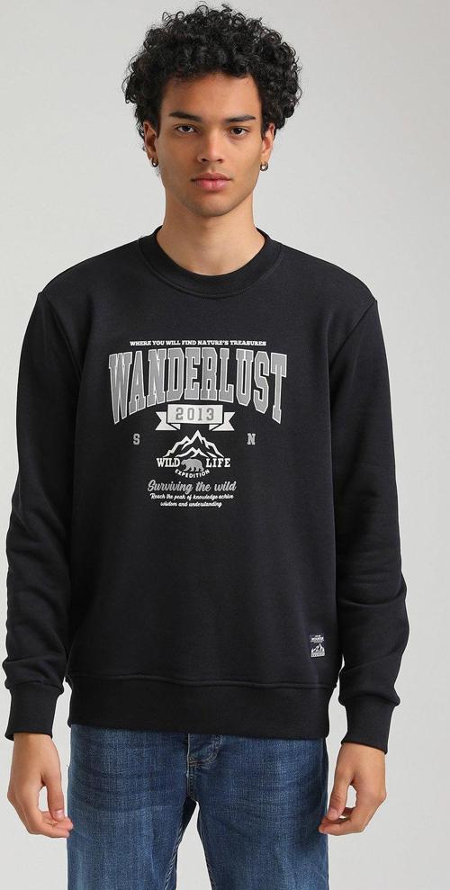 Bisiklet Yaka Lacivert Slim Fit Sweatshirt 23FWM60146