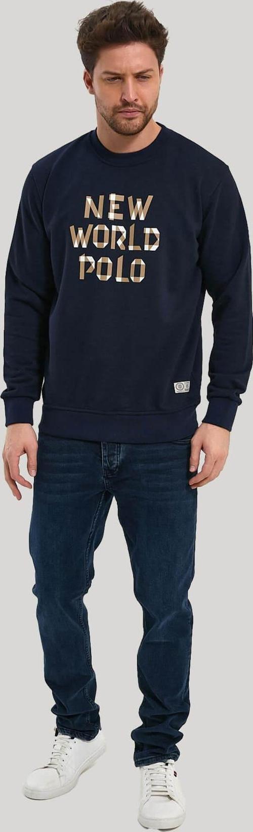 Bisiklet Yaka Lacivert Slim Fit Sweatshirt 23FWM60161