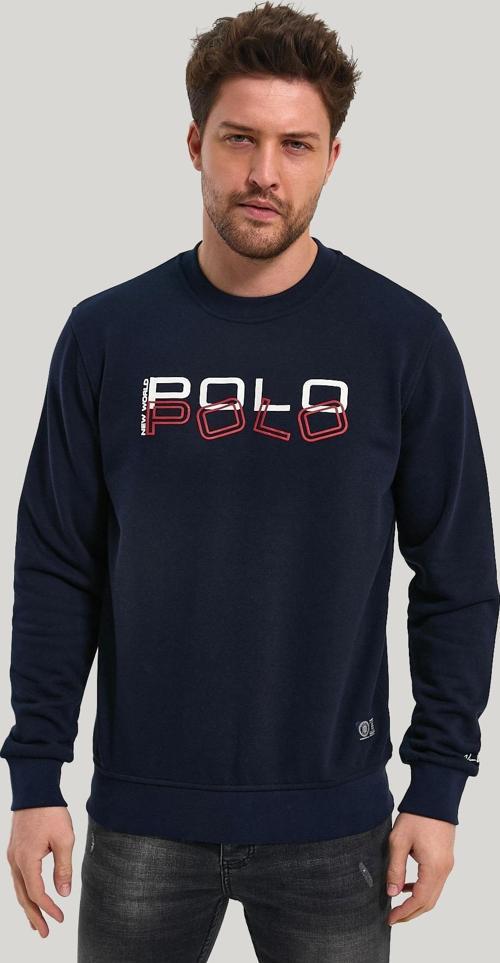 Bisiklet Yaka Lacivert Slim Fit Sweatshirt 23FWM60166