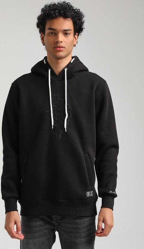 Kapüşonlu Siyah Slim Fit Hoodie 23FWM64041