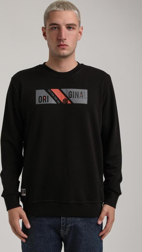 Bisiklet Yaka Siyah Slim Fit Sweatshirt 24FWM60184