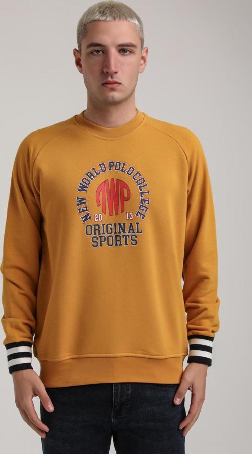 Bisiklet Yaka Hardal Slim Fit Sweatshirt 24FWM60187