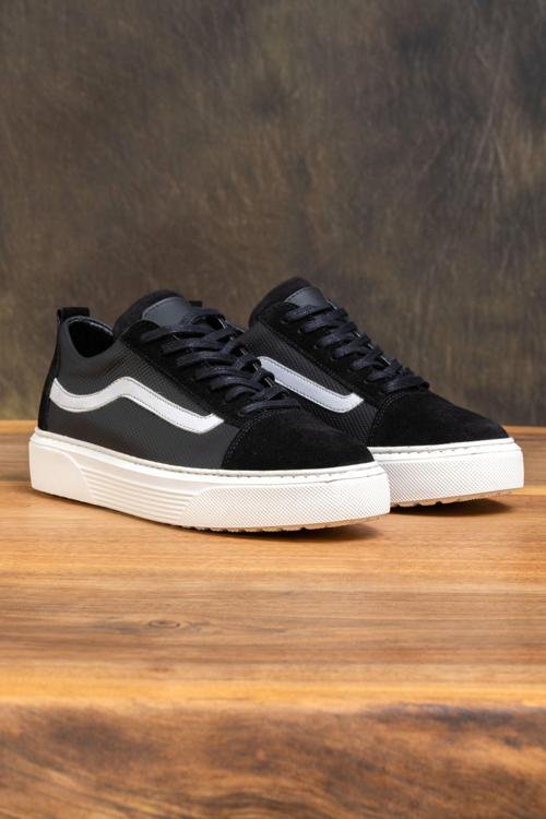 Erkek Hakiki Deri Ayakkabı , Günlük Ayakkabı, Casual Ayakkabı Siyah 43