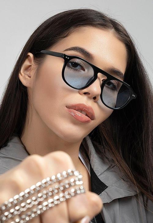 Anahtar Model Retro Tasarım Mavi Kadın Güneş Gözlüğü