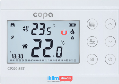 CP 300S Kablosuz Dijital Akıllı Beyaz Oda Termostatı