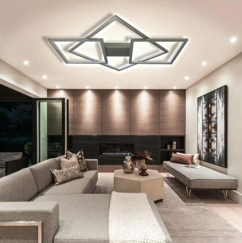 Tavan Led Avize Obluqe Plafonyer 100X85 cm