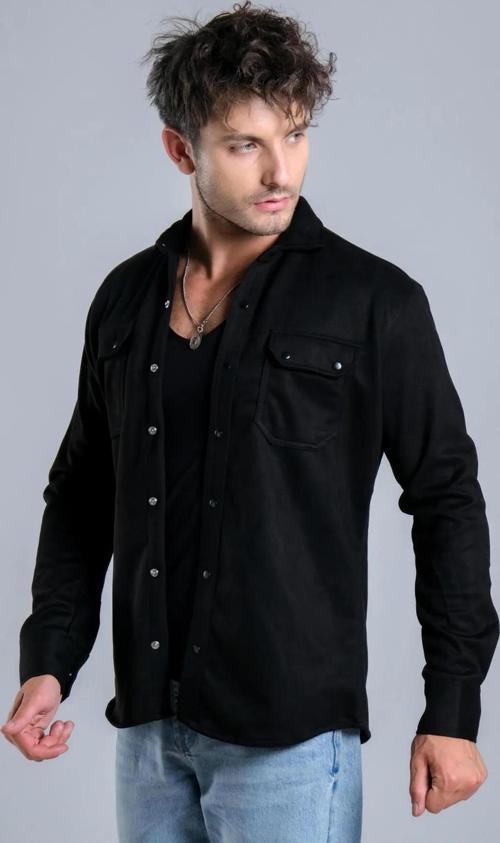 Yxc Uzun Kol Slim Fit Erkek Süet Gömlek-6961