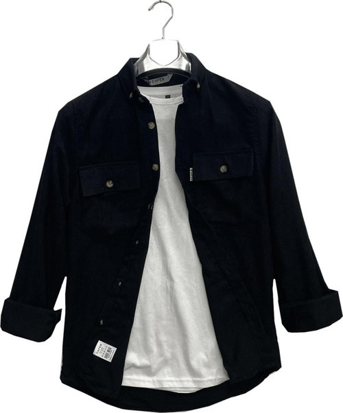 Cafes Uzun Kol Slim Fit Erkek Kadife Gömlek-6969