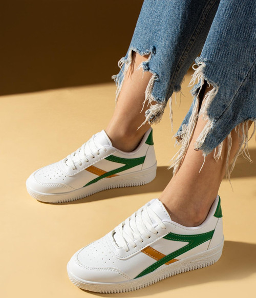 Bağcıklı Air Taban Kadın Sneakers 001-1002-25Yeşil