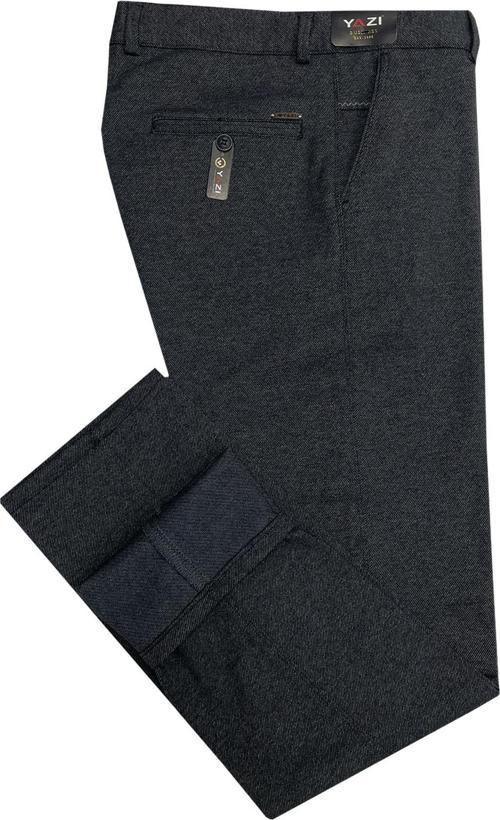 Yazı Klasik Fit Likralı Erkek Füme Kanvas Pantolon-6927