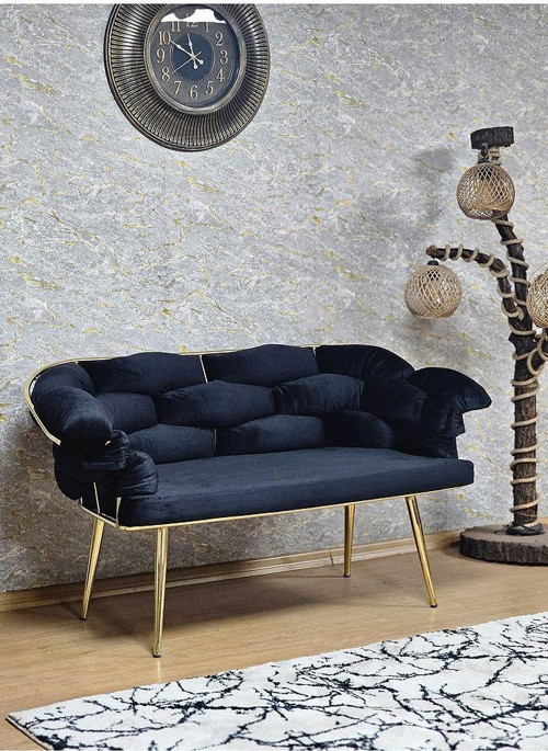Ikili Gold Kaplama - Siyah Döşeme | Balon Çay Seti | Balkon Koltuk | Berjer | Balkon Çay Seti