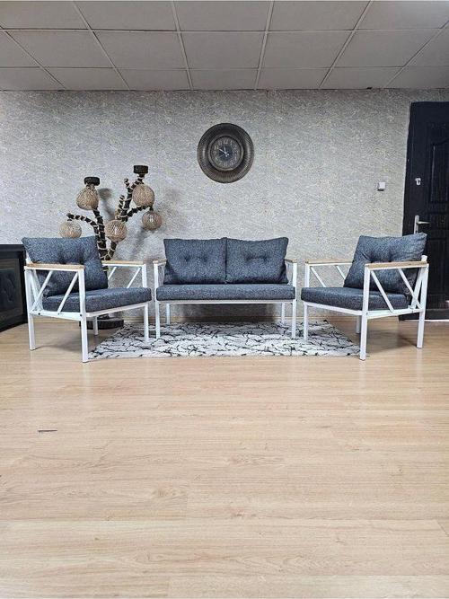 Beyaz Boyalı Bahçe - Balkon - Mutfak Çay Seti Takımı Bahçe Koltuk Takımı