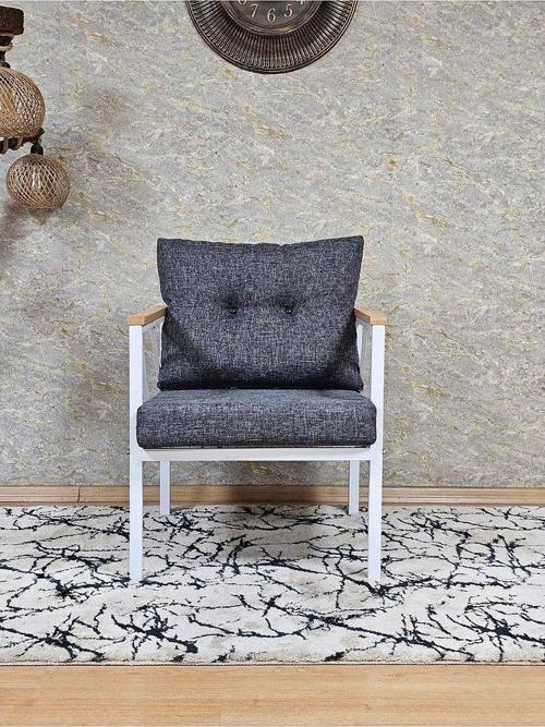 Tekli Beyaz Boyalı Bahçe - Balkon - Mutfak Çay Seti Takımı Bahçe Koltuk Takımı