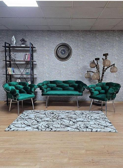 Krom Kaplama - Yeşil Döşeme | Balon Çay Seti | Balkon Koltuk | Berjer | Balkon Çay Seti