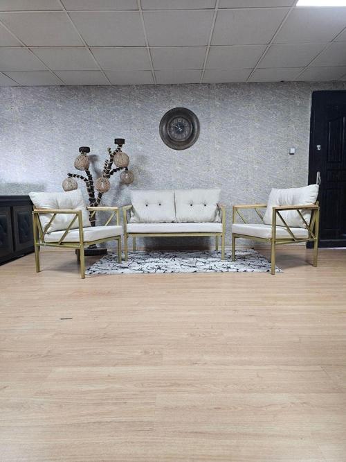 Gold Boyalı Bahçe - Balkon - Mutfak Çay Seti Takımı Bahçe Koltuk Takımı