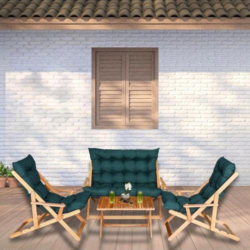 Şelong Takımı 4 Lü Set Bahçe Takımı - Yeşil
