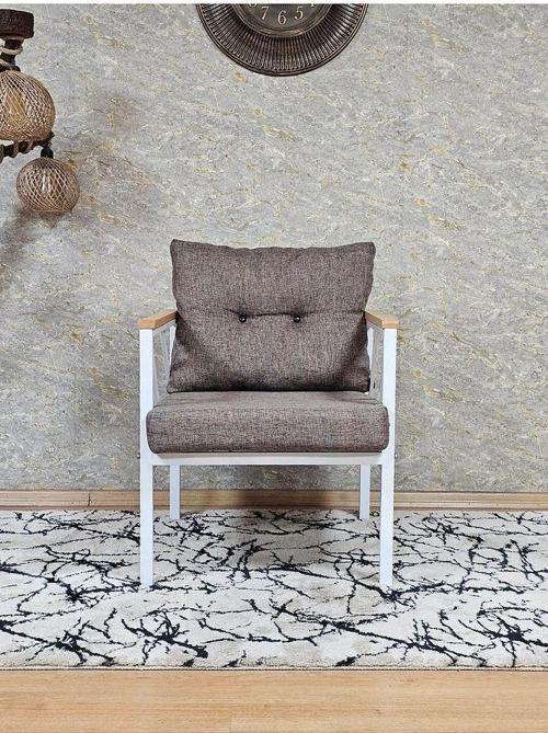 Tekli Beyaz Boyalı Bahçe - Balkon - Mutfak Çay Seti Takımı Bahçe Koltuk Takımı