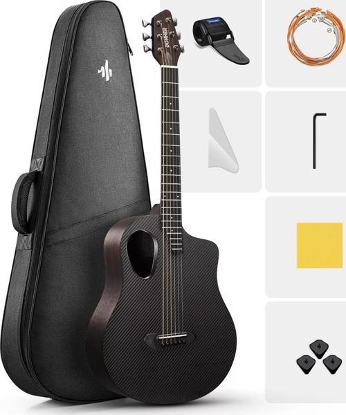 RISING-G1 Carbon Fiber Akustik Gitar Seti (Siyah)